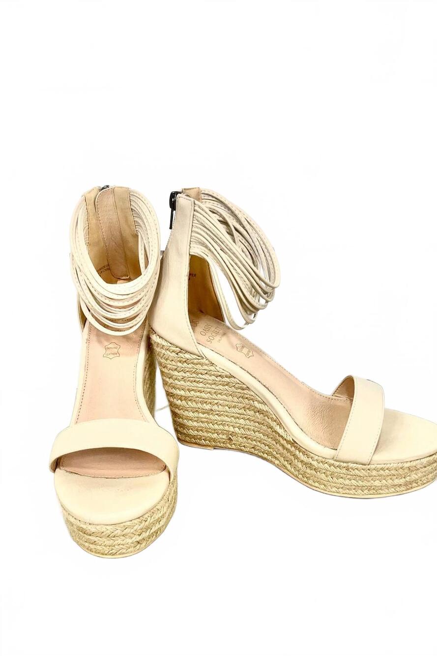 NEW OASIS SOCIETY women's rosalie wedge heel in beige